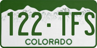 CO license plate 122TFS