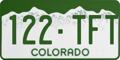 CO license plate 122TFT