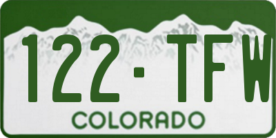 CO license plate 122TFW