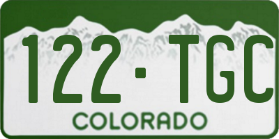 CO license plate 122TGC