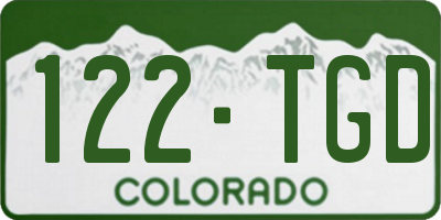 CO license plate 122TGD