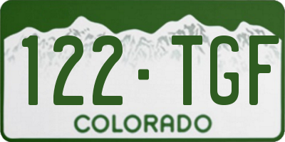CO license plate 122TGF