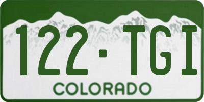 CO license plate 122TGI