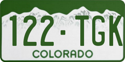 CO license plate 122TGK