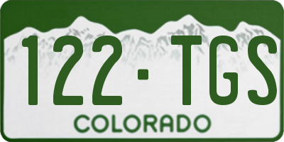 CO license plate 122TGS