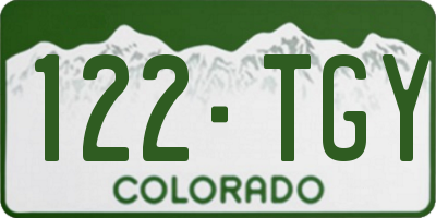 CO license plate 122TGY