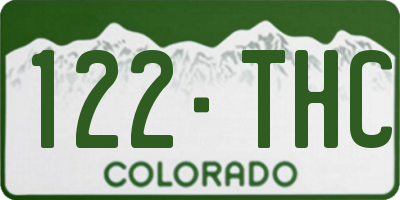 CO license plate 122THC
