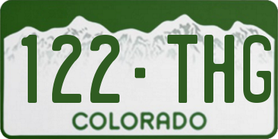 CO license plate 122THG