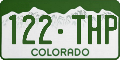 CO license plate 122THP