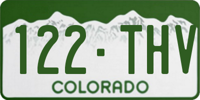CO license plate 122THV