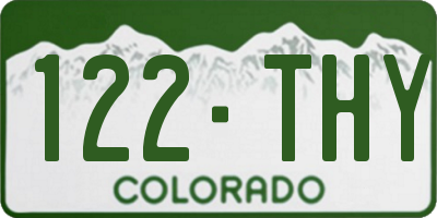 CO license plate 122THY