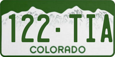 CO license plate 122TIA