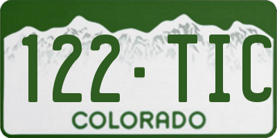 CO license plate 122TIC