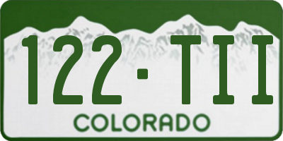 CO license plate 122TII