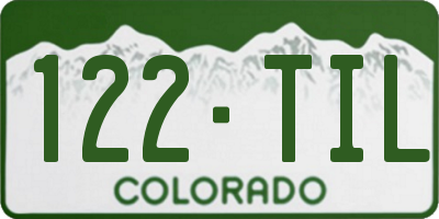 CO license plate 122TIL