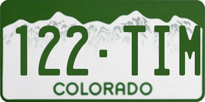 CO license plate 122TIM