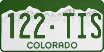 CO license plate 122TIS