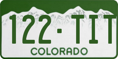 CO license plate 122TIT
