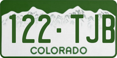 CO license plate 122TJB