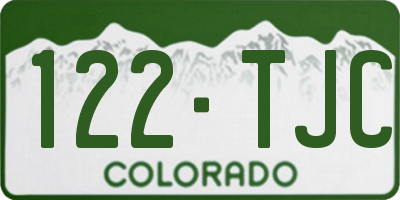 CO license plate 122TJC