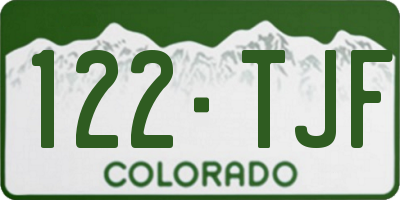 CO license plate 122TJF