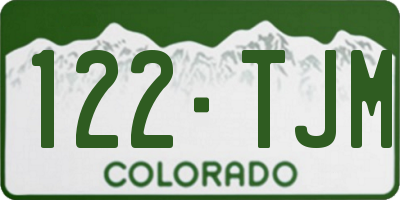 CO license plate 122TJM