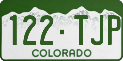 CO license plate 122TJP