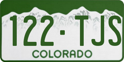CO license plate 122TJS