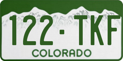 CO license plate 122TKF