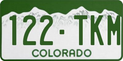 CO license plate 122TKM