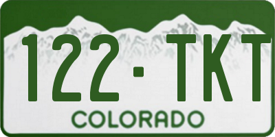 CO license plate 122TKT