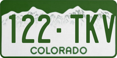 CO license plate 122TKV
