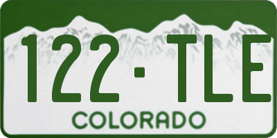 CO license plate 122TLE