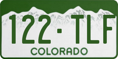 CO license plate 122TLF