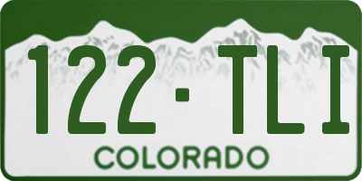CO license plate 122TLI
