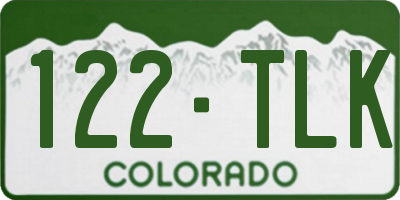 CO license plate 122TLK