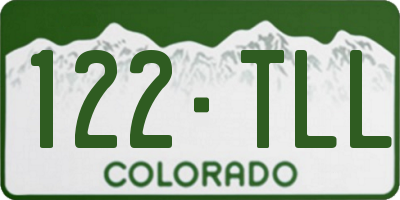 CO license plate 122TLL