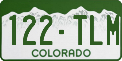 CO license plate 122TLM