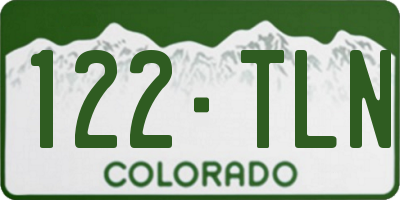 CO license plate 122TLN
