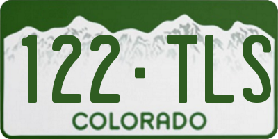 CO license plate 122TLS