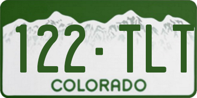 CO license plate 122TLT