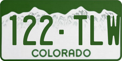 CO license plate 122TLW