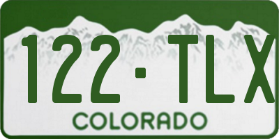 CO license plate 122TLX