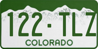 CO license plate 122TLZ