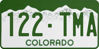 CO license plate 122TMA