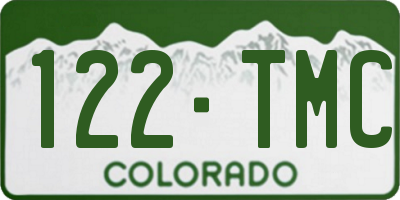 CO license plate 122TMC