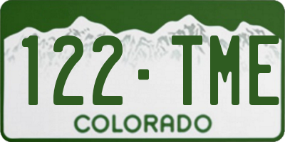 CO license plate 122TME