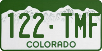 CO license plate 122TMF