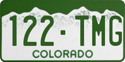CO license plate 122TMG