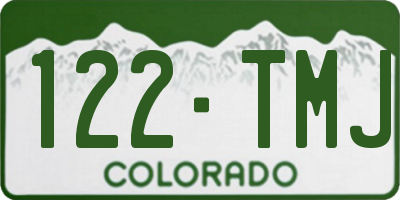 CO license plate 122TMJ